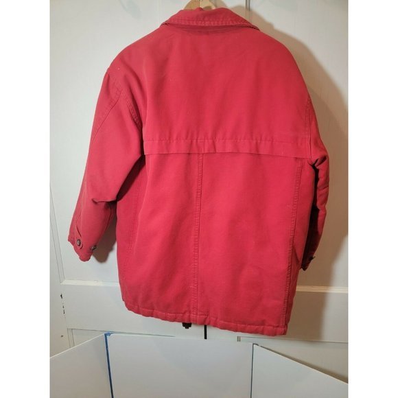 Women Eddie Bauer Small S Canvas Jacket Heavy Red - Picture 8 of 12